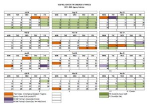 Preschool calendar 2019-2020